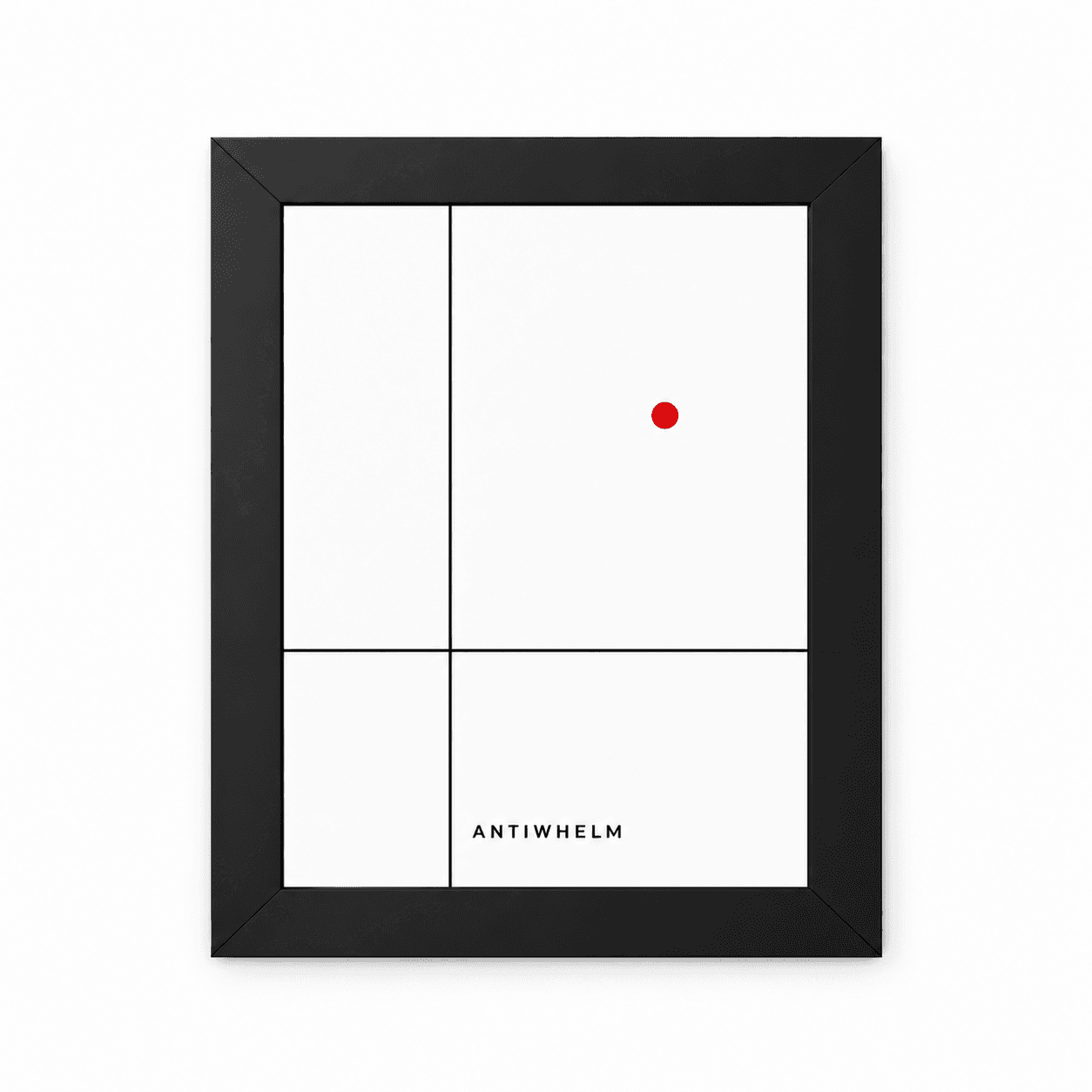 Antiwhelm Grid framed poster on a white background